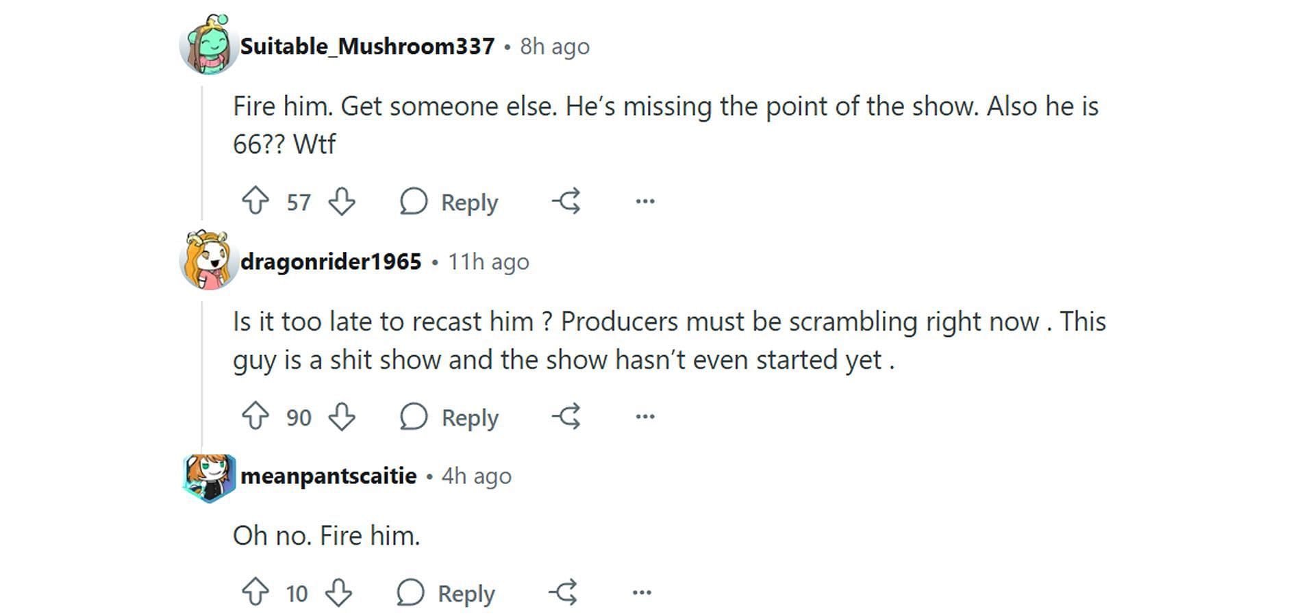 Comments reacting to the news (Image via Reddit r/BachelorNation)